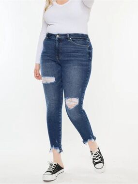 KANCAN HIGH RISE HEM DETAIL ANKLE SKINNY